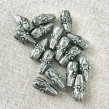 Load image into Gallery viewer, Pewter Flower Teardrop Beads - Pewter Antique Silver Flower Teardrop - 6mm x 14mm - Package of 16 Beads - The Attic Exchange