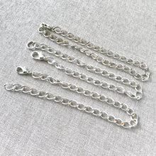 Load image into Gallery viewer, Silver Plated Curb Chain Bracelets - Silver Plated - 8" - Lobster Claw Clasp - Package of 3 Bracelets - The Attic Exchange
