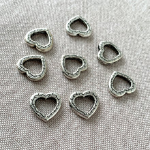Load image into Gallery viewer, Antique Silver Plated Vine Heart Bead Frames - 14mm - Antiqued Silver-Plated - Package of 8 Frames - The Attic Exchange