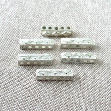 Load image into Gallery viewer, Diamond Rectangle Silver Spacer Bar - 5 Strand - 16mm x 5mm - Silver Plated - Pack of 6 Spacer Bars - The Attic Exchange
