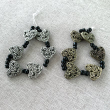 Load image into Gallery viewer, Filigree Heart Beads - Antiqued Silver and Antiqued Gold - 12mm x 14mm - Package of 12 Beads - The Attic Exchange