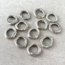Load image into Gallery viewer, Rope Oval Links - 10mm - Connector Link - Antiqued Silver-Plated - Package of 12 Links - The Attic Exchange