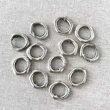 Load image into Gallery viewer, Rope Oval Links - 10mm - Connector Link - Antiqued Silver-Plated - Package of 12 Links - The Attic Exchange