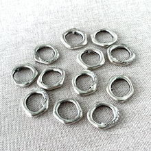 Load image into Gallery viewer, Rope Oval Links - 10mm - Connector Link - Antiqued Silver-Plated - Package of 12 Links - The Attic Exchange