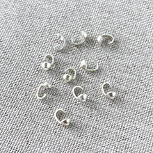 Load image into Gallery viewer, Bead Tip Knot Crimp Ends - Findings - Silver Plated - Pack of 10 Crimps - The Attic Exchange