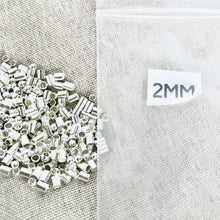 Load image into Gallery viewer, Silver Plated Crimp Tubes and Bead Mix - 2mm - Package of 10 grams of beads - The Attic Exchange