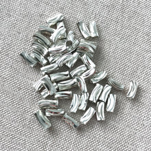 Load image into Gallery viewer, Silver Diamond Cut Tube Beads - 7mm x 3mm - Spacer Beads Metal Beads - Package of 45 Beads - The Attic Exchange