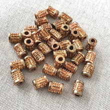 Load image into Gallery viewer, Copper Bumpy Spacer Bead - Tube - 8mm - Large Hole - Package of 39 Beads - The Attic Exchange