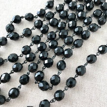Load image into Gallery viewer, 8mm Jet Black - Swarovski Round Crystals - Package of 80 Beads Linked - The Attic Exchange