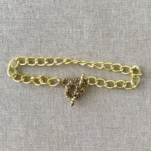Load image into Gallery viewer, Bow Toggle Curb Chain - Gold Plated Curb Chain Bracelet - 8" - 8 inch - With Toggle Clasp - The Attic Exchange