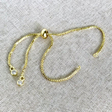 Load image into Gallery viewer, Gold Plated Box Chain - Dainty Fine - Adjustable 5 to 9 Inches - with Open Loops - Adjustable Box Chain Bracelet - Gold Plated - The Attic Exchange