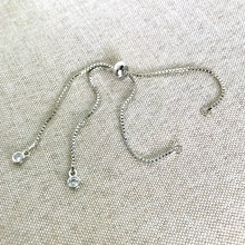 Load image into Gallery viewer, Silver Box Chain - Dainty Fine - Adjustable 5 to 9 Inches - with Open Loops - Adjustable Box Chain Bracelet - Silver - The Attic Exchange