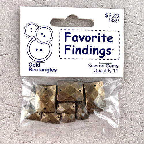 1389 Gold Rectangles - Favorite Findings - Sew-on Gems