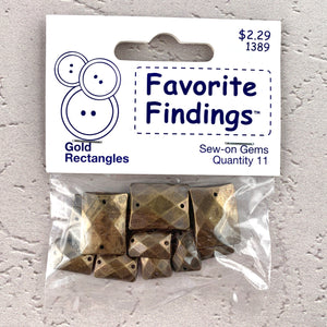 1389 Gold Rectangles - Favorite Findings - Sew-on Gems