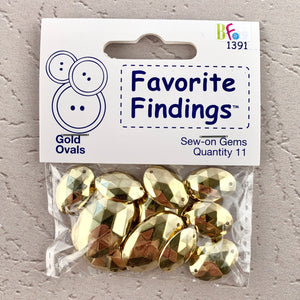 1391 Gold Ovals - Favorite Findings - Sew-on Gems