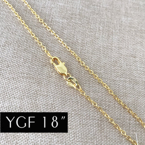 18" - 18KT Yellow Gold Filled Chain - Dainty Fine - 18" - 18 Inch Necklace - Lobster Claw Clasp - 18 Karat KT YGF - Cable Chain - The Attic Exchange