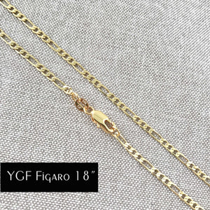 18" - 18KT Yellow Gold Filled Chain - Medium Link - 18" - 18 Inch Necklace - Lobster Claw Clasp - 18 Karat KT YGF - Figaro Chain - The Attic Exchange