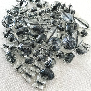Black and Clear Acrylic Bead Mix - Mixed Styles - Package of 74 Pieces - The Attic Exchange