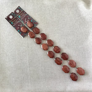 Red Marble Faceted Oval Links - Acrylic - 15mm x 19mm - Package of 16 Links - The Attic Exchange