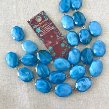 Load image into Gallery viewer, Blue Marble Faceted Oval Links - Acrylic - 15mm x 19mm - Package of 24 Links - The Attic Exchange