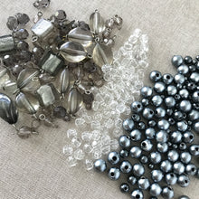 Load image into Gallery viewer, Smokey Acrylic Bead Mix - Blue Grey Clear - Acrylic - Mixed Sizes - Package of 282 Beads - The Attic Exchange