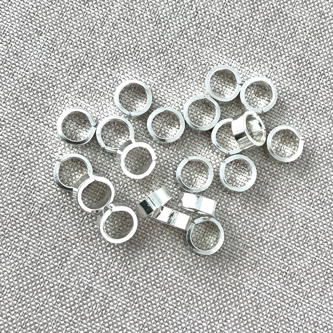 Shiny Silver Plated Circle Links - 7mm - Circle - Silver Plated - Package of 20 Links - The Attic Exchange