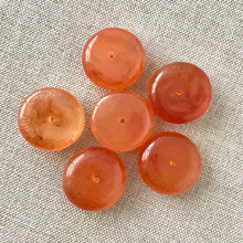Load image into Gallery viewer, Orange Sherbet Glass Rondelle Beads - 7mm x 20mm - Translucent Orange - Package of 6 Beads - The Attic Exchange