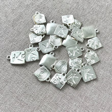 Load image into Gallery viewer, Silver Swirl Sea Star Rectangle Charms - 15mm - Silver Plated - Package of 24 Charms - The Attic Exchange