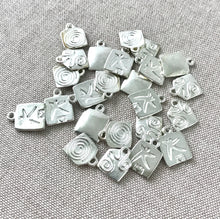 Load image into Gallery viewer, Silver Swirl Sea Star Rectangle Charms - 15mm - Silver Plated - Package of 24 Charms - The Attic Exchange