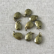 Load image into Gallery viewer, Brass Color Acrylic Faceted Teardrop Charms - 12mm Acrylic Brass Colored Charms - Package of 9 Charms - The Attic Exchange
