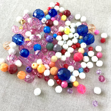 Load image into Gallery viewer, Round Faceted Acrylic Beads - Assorted Colors Multicolor - Mixed Sizes - Package of 160 Beads - The Attic Exchange
