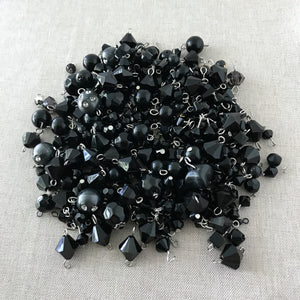 Black Acrylic Bead Dangle Mix - Mixed Styles - Package of 260 Pieces - The Attic Exchange