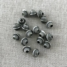 Load image into Gallery viewer, Corrugated Spacer Beads - Antique Silver Plated - 5mm - Package of 18 Beads - The Attic Exchange