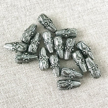 Load image into Gallery viewer, Pewter Flower Teardrop Beads - Pewter Antique Silver Flower Teardrop - 6mm x 14mm - Package of 16 Beads - The Attic Exchange
