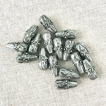 Load image into Gallery viewer, Pewter Flower Teardrop Beads - Pewter Antique Silver Flower Teardrop - 6mm x 14mm - Package of 16 Beads - The Attic Exchange