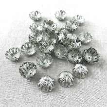 Load image into Gallery viewer, 14mm Silver Bead Caps - Filigree - 14mm - Silver Plated - Package of 35 Caps - The Attic Exchange