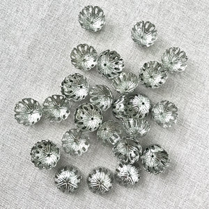 14mm Silver Bead Caps - Filigree - 14mm - Silver Plated - Package of 35 Caps - The Attic Exchange