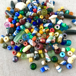 Rainbow Mixed Glass and Clay Beads - Mixed Sizes - Package of 245 Beads - The Attic Exchange