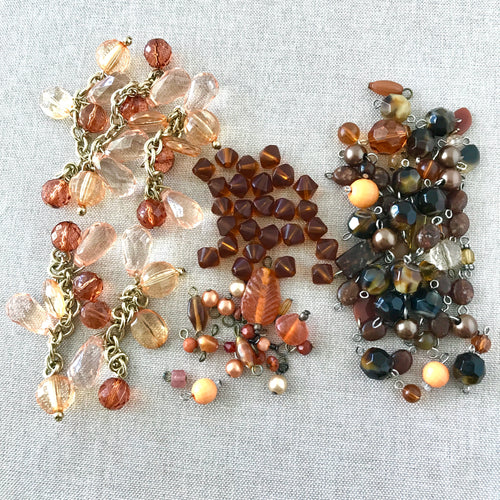 Peach Autumn Acrylic and Glass Bead Mix - Package of 110 Pieces - The Attic Exchange