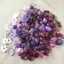 Load image into Gallery viewer, Purple Acrylic Bead Lot - Mixed Shapes and Sizes - Package of over 9 oz of beads - The Attic Exchange