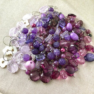 Purple Acrylic Bead Lot - Mixed Shapes and Sizes - Package of over 9 oz of beads - The Attic Exchange