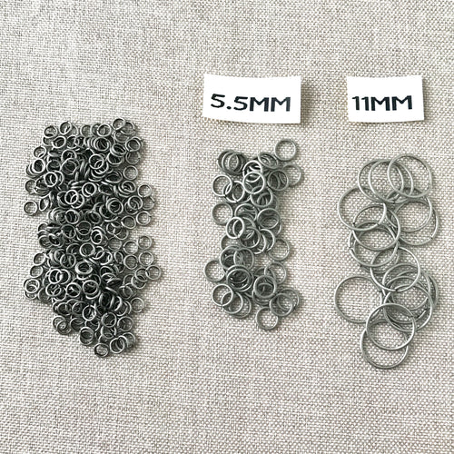 Antique Silver Jump rings - 4mm 5mm and 11mm - Antiqued Silver - Package of 171 Jumprings - The Attic Exchange