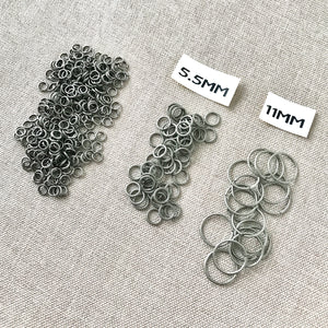 Antique Silver Jump rings - 4mm 5mm and 11mm - Antiqued Silver - Package of 171 Jumprings - The Attic Exchange