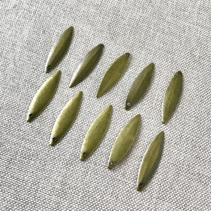 Dagger Charms - Antique Brass - 6mm x 24mm - Package of 10 Charms - The Attic Exchange