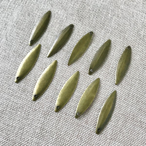 Dagger Charms - Antique Brass - 6mm x 24mm - Package of 10 Charms - The Attic Exchange