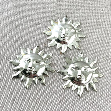 Load image into Gallery viewer, Silver Plated Large Sun Pendant - Silver Plated - Sun - Celestial - Package of 3 Pendants - The Attic Exchange