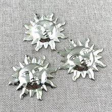 Load image into Gallery viewer, Silver Plated Large Sun Pendant - Silver Plated - Sun - Celestial - Package of 3 Pendants - The Attic Exchange