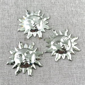 Silver Plated Large Sun Pendant - Silver Plated - Sun - Celestial - Package of 3 Pendants - The Attic Exchange