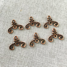 Load image into Gallery viewer, Fancy Connectors - Antiqued Copper - 12mm x 16mm - Package of 6 Links - The Attic Exchange
