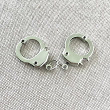 Load image into Gallery viewer, Silver Plated Handcuff Link Charms - 17mm x 20mm - Silver Plated - Package of 2 Charms - The Attic Exchange
